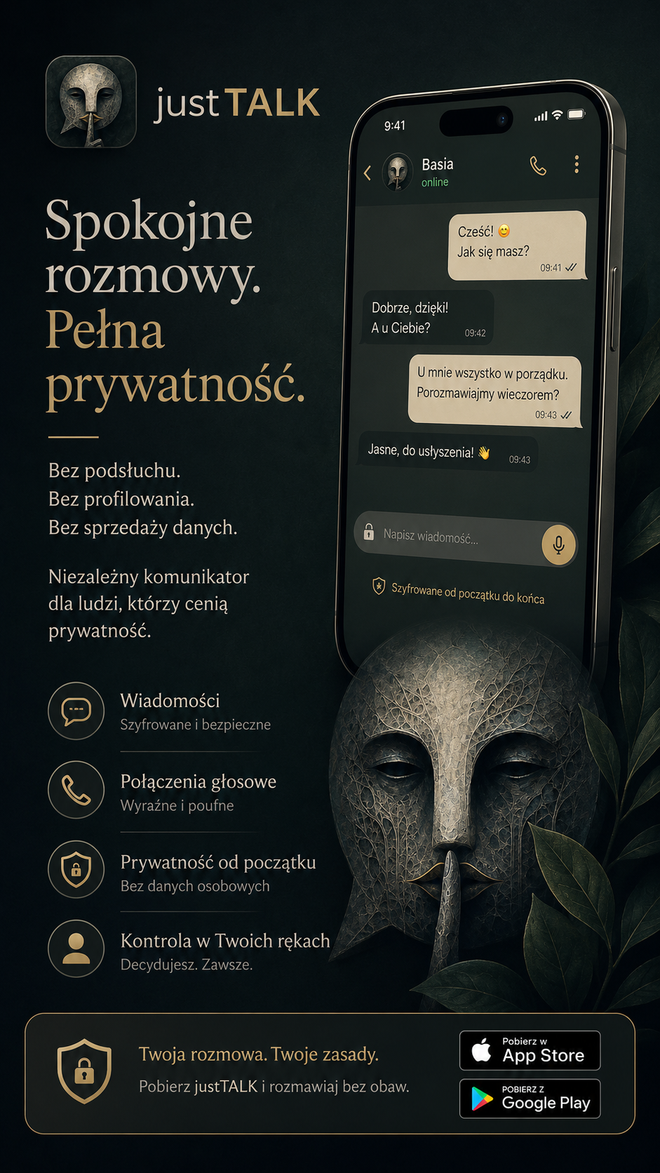 justTALK — spokojne rozmowy, pełna prywatność