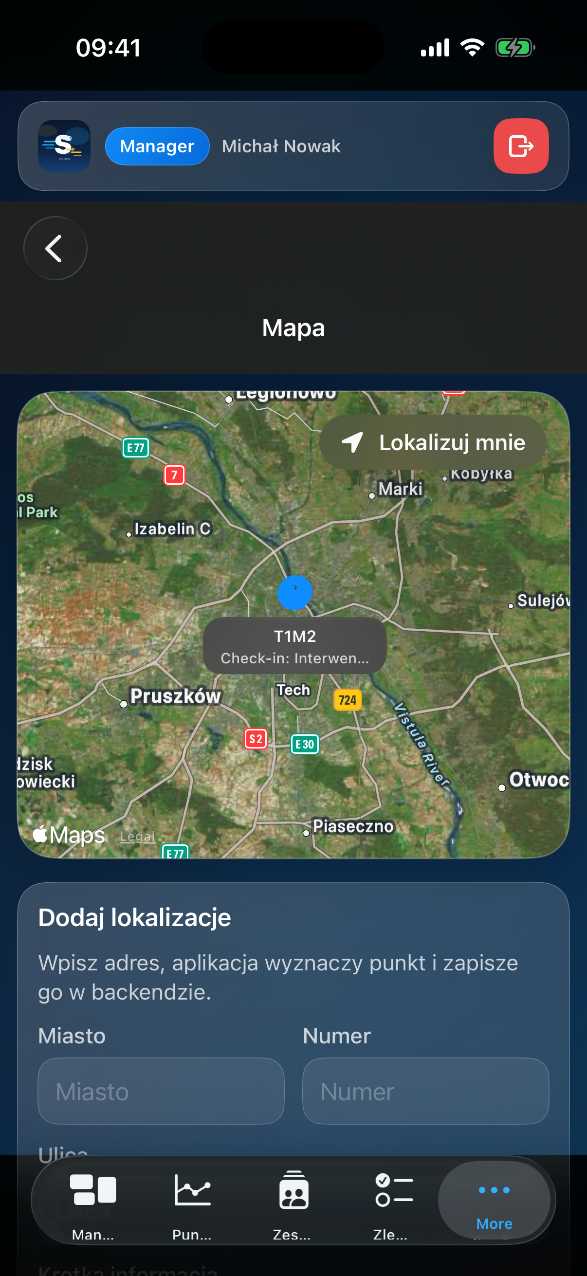 SpeedApp iOS map
